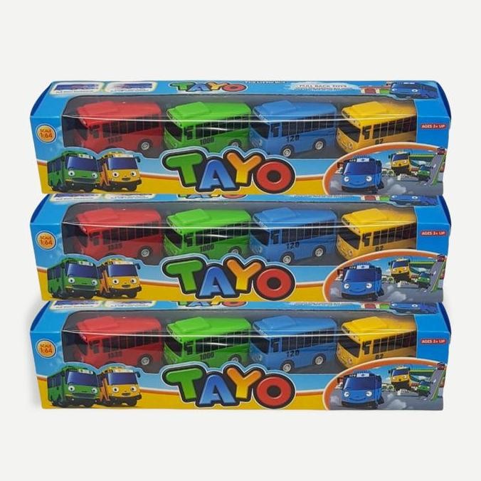 Diskon Mainan Set Mobil Bus Tayo 4PCS Diecast Mini Edukatif Anak