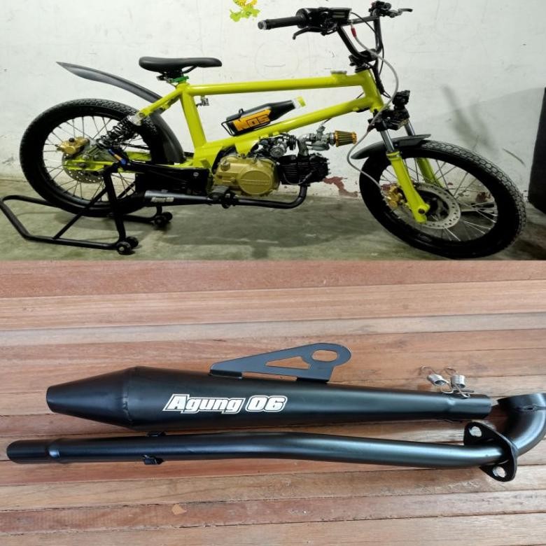 {Salt} (Gratis Laser Nama) Knalpot Bmx Cub Custom Bmx Modifikasi Motor Jupiter Supra Smash Beat Mio 