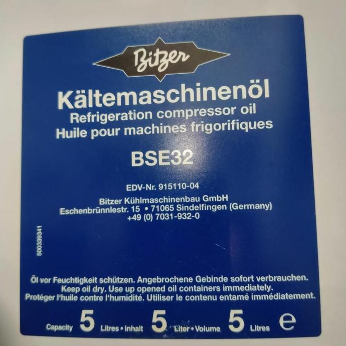 NEW oli bitzer bse 32 5 liter original