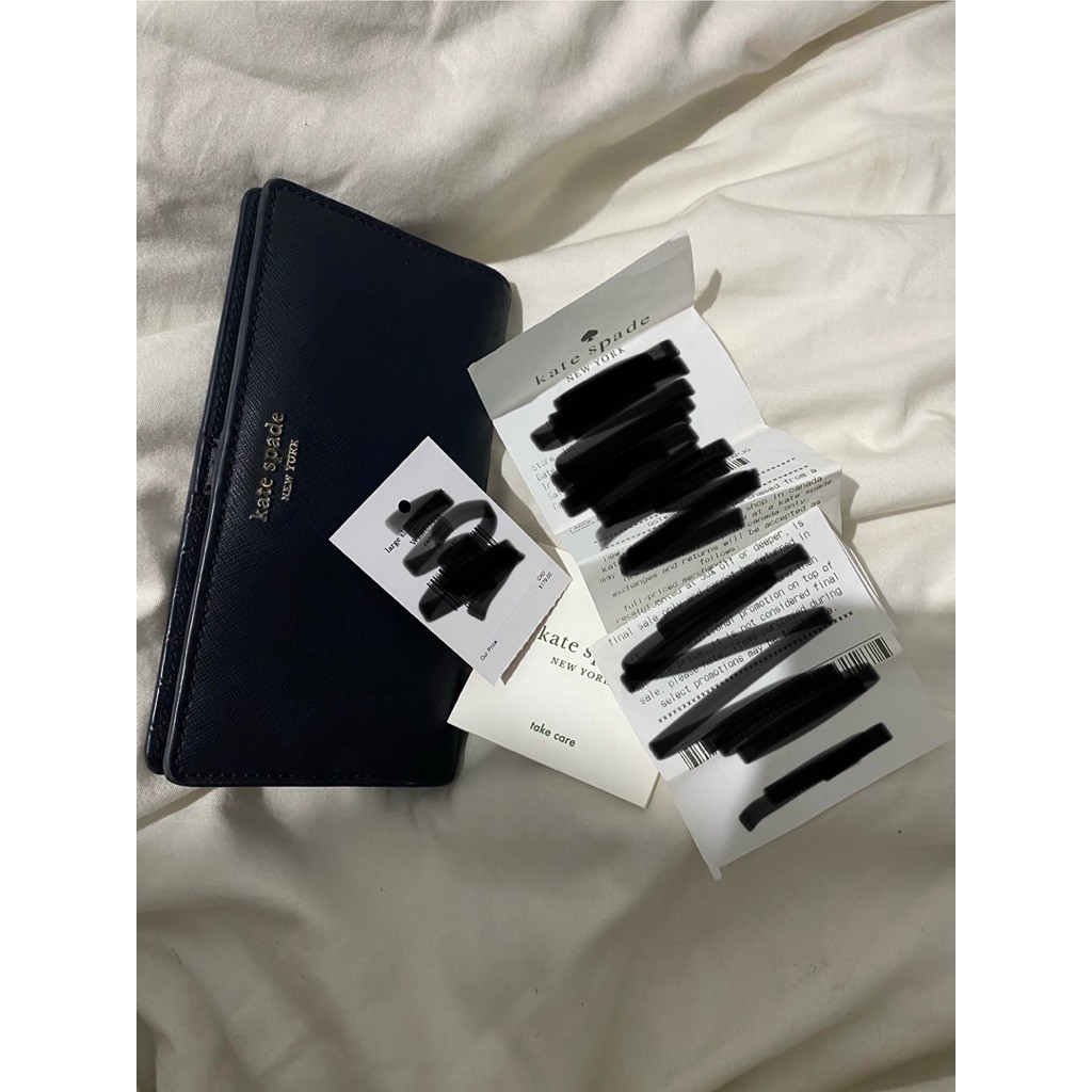 ORI 100% kate spade bifold long black wallet dompet hitam authentic elegant chic classy panjang