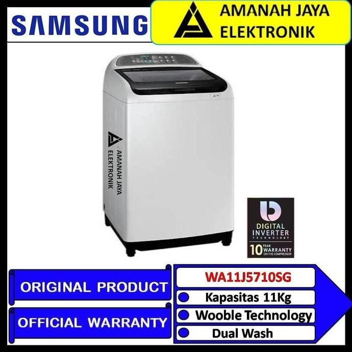 NEW SAMSUNG WA11J5710SG | MESIN CUCI TOP LOADING 11Kg | WA11 | WA11J5710