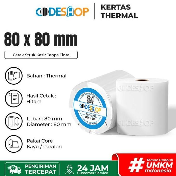 

TERBARU - 1 DUS - Kertas Termal Struk Kasir/ Thermal Paper 80 x 80