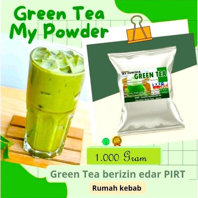 

Bubuk Es Kepal Green Tea Powder 1 Kg- Bubuk Matcha Green Tea 1000 Gram (Mine)