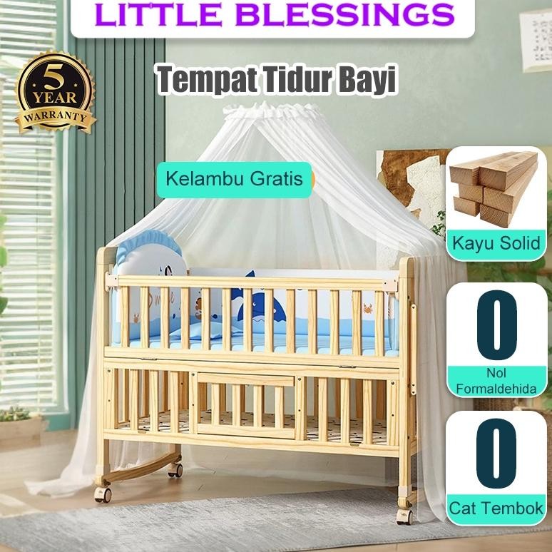 Terlaris Garansi 5 Tahun & 2 Tingkat Tempat Tidur Bayi Goyang Box Bayi 0-10 Tahun Free Kasur Bayi Se