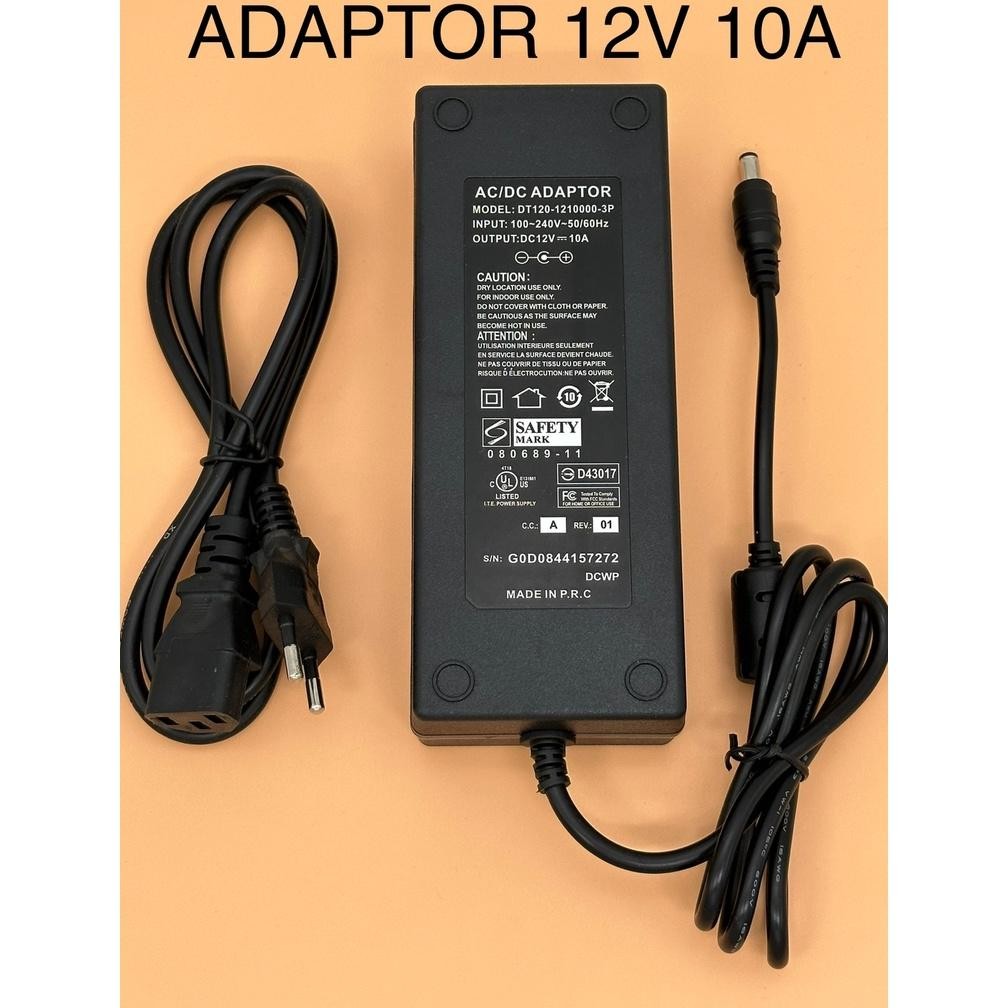 DT98 }} ADAPTOR 12V 10A  POWER SUPPLY 12V 10A SWITCHING ADAPTOR LED Strip Monitor 12V 10A ADAPTOR PO