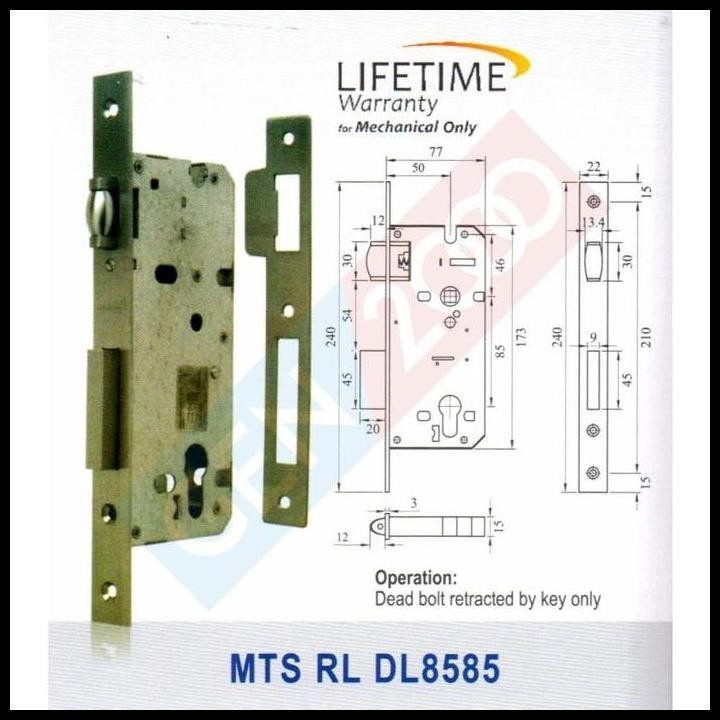 Rumah Kunci Dekkson MTS RL DL 8585 Bodi Kunci Pelor Mortise Lock