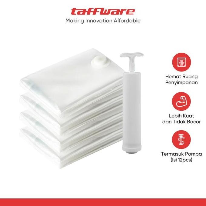 Taffpack Kantong Plastik Pakaian Vacuum Compression Bag 12Pcs - Wh021