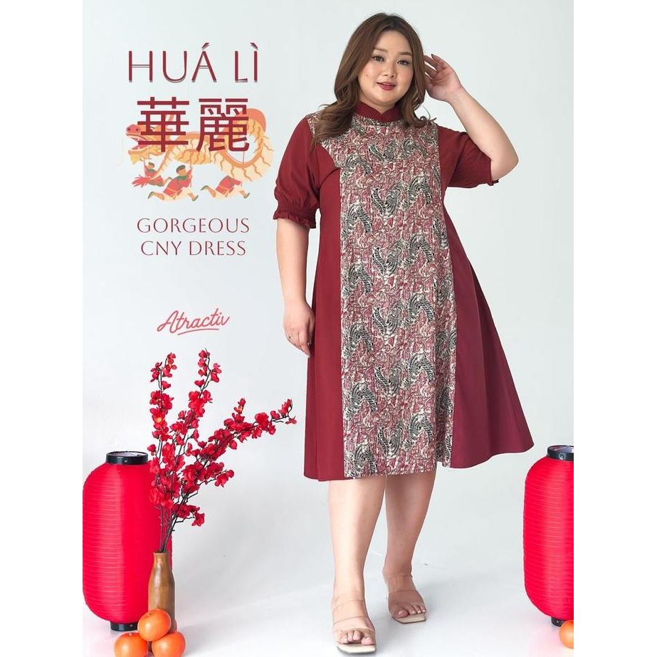 ATRACTIV HUALI BATIK JUMBO DRESS BATIK JUMBO DRESS PESTA BSIZE