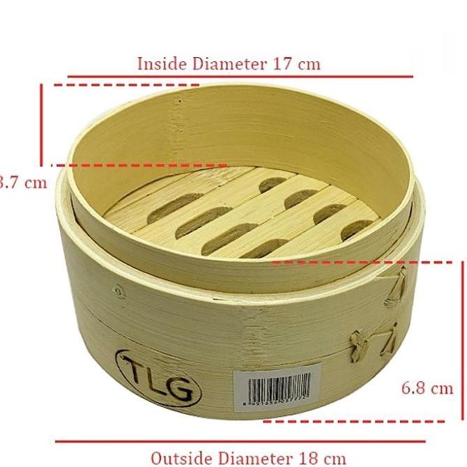 Bamboo Dimsum Steamer Kukusan Bambu Kukusan Dimsum - 18 Cm (Sale)