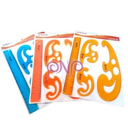 

Butterfly 4Pcs French Curve Drawing Set / Penggaris Kurva