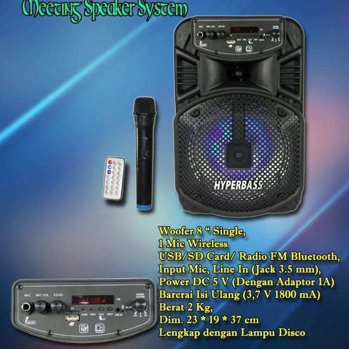 Speaker portable 8 inch hyperbass Terbaru Berkualitas