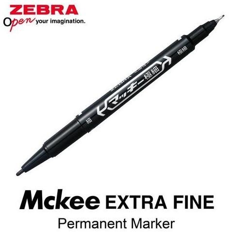 

Zebra Mckee Extra Fine Permanent Marker Double Ended / Spidol Permanen