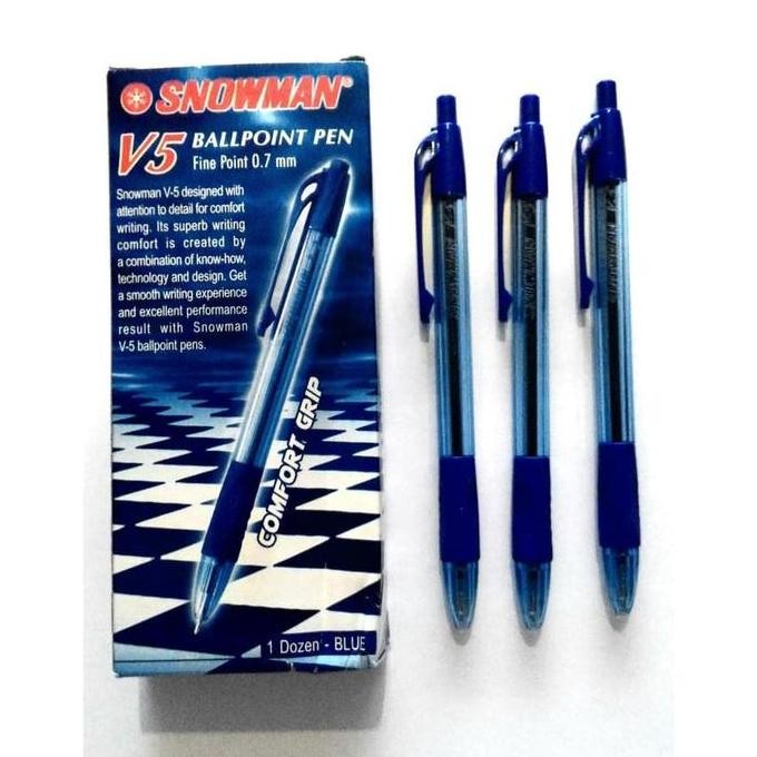 

Ballpoint Snowman V5 Biru Isi 12Pcs/Bulpen/Pulpen