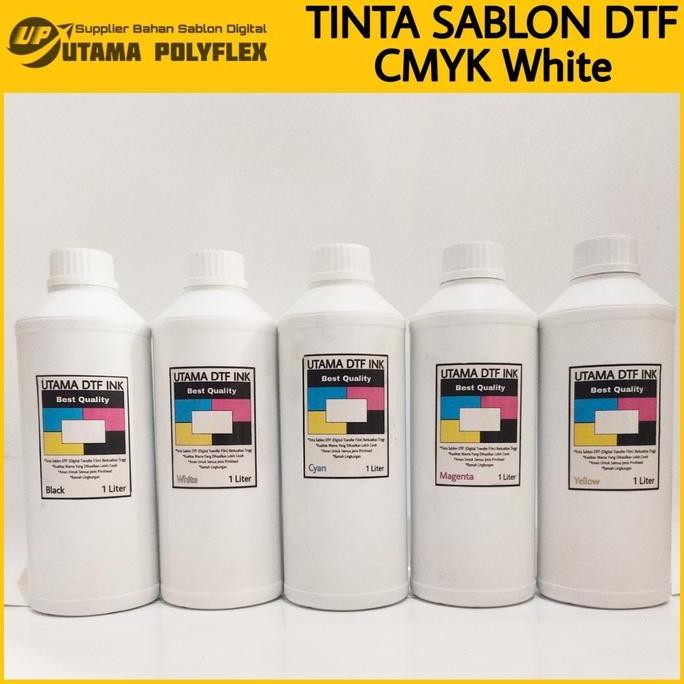 

Tinta Sablon Dtf / Utama Digital Transfer Film Ink Cmyk White 1 Liter