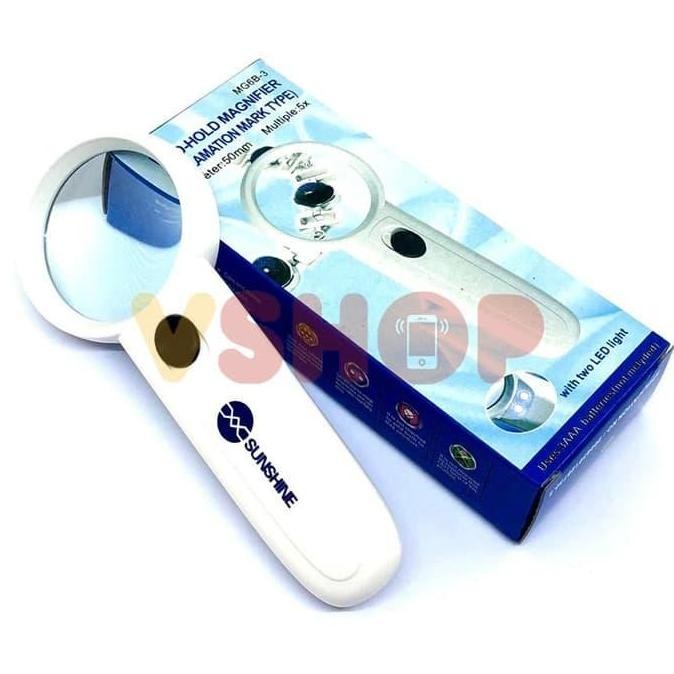 

5X Hand-Hold Magnifier Glass - Kaca Pembesar Led Mg6B-3