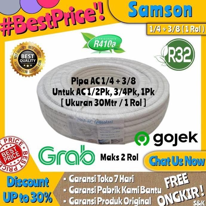 TERBARU PIPA AC 1/2 PK | PIPA AC 1 PK | PIPA AC 1/4 3/8 SAMSON KETEBALAN 0.55 TERMURAH