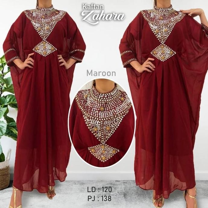 Zahara Kaftan Jumbo Full Payet Mewah / Gamis / Fashion Muslim