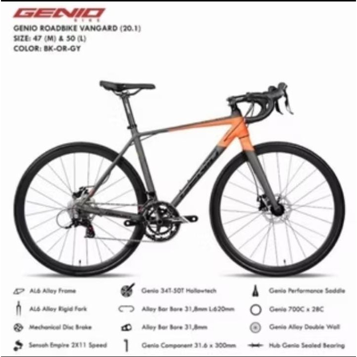 Promo...Sepeda Roadbike 700c GENIO VANGARD 2x10sp Sepeda balap
