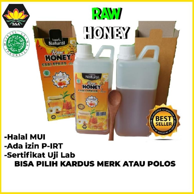 

(Terbaru) 1 Kg Madu Murni Asli Peras Melifera ( Raw Honey ) Sari Sekar halal MUI (Terlaris)