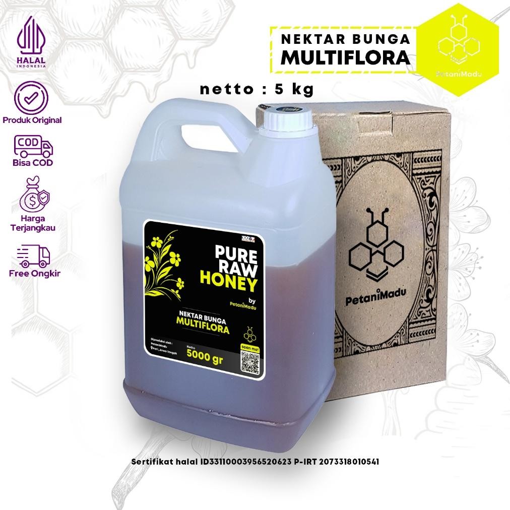 

(Terbaru) GROSIR | 5 KG - Madu Asli Murni Multiflora Original Honey 100% (Terlaris)