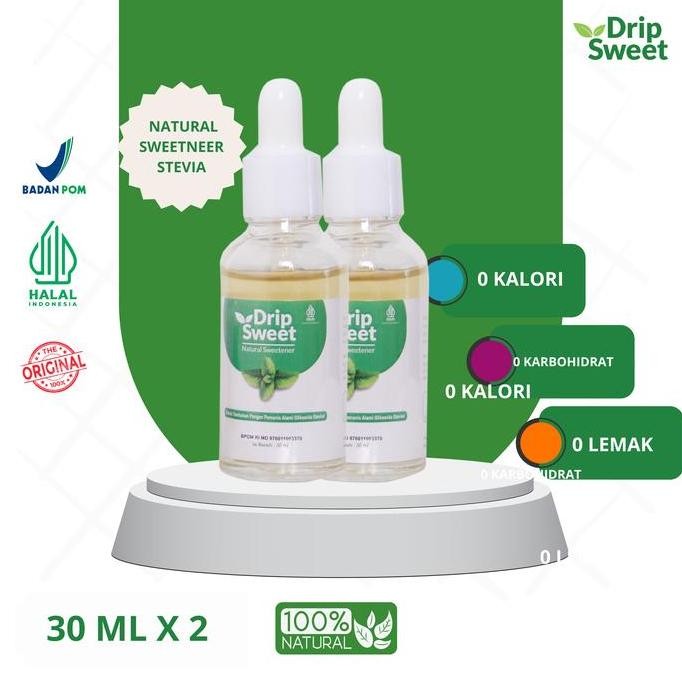 

Baru DripSweet Stevia 30ml x 2 Botol - Pemanis Alami Bebas Gula