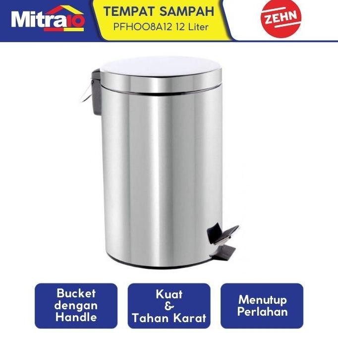 Zehn Tempat Sampah 12 Liter Soft Close Stainless
