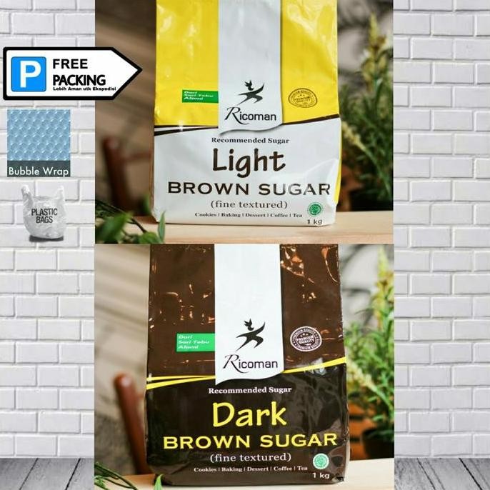 

Baru Ricoman Brown Sugar Light/Dark 1Kg - Gula Merah Premium Siap Gosend