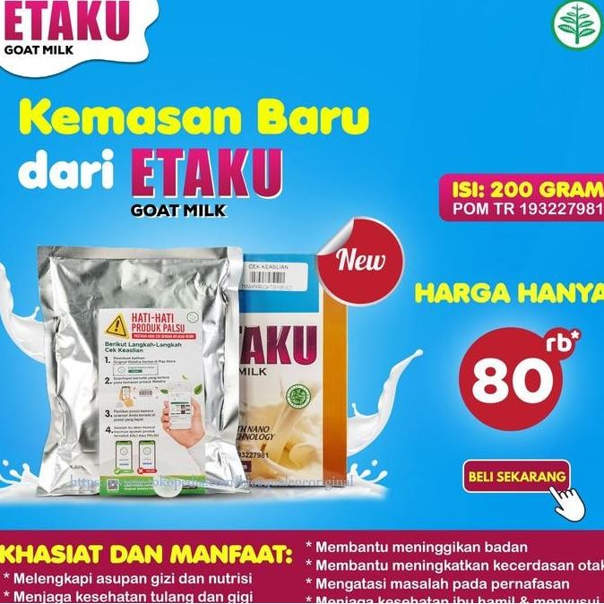 

Grosir Goat Milk Etawa Susu Pencegahan Osteoporosis & Pertumbuhan Gizi Anak