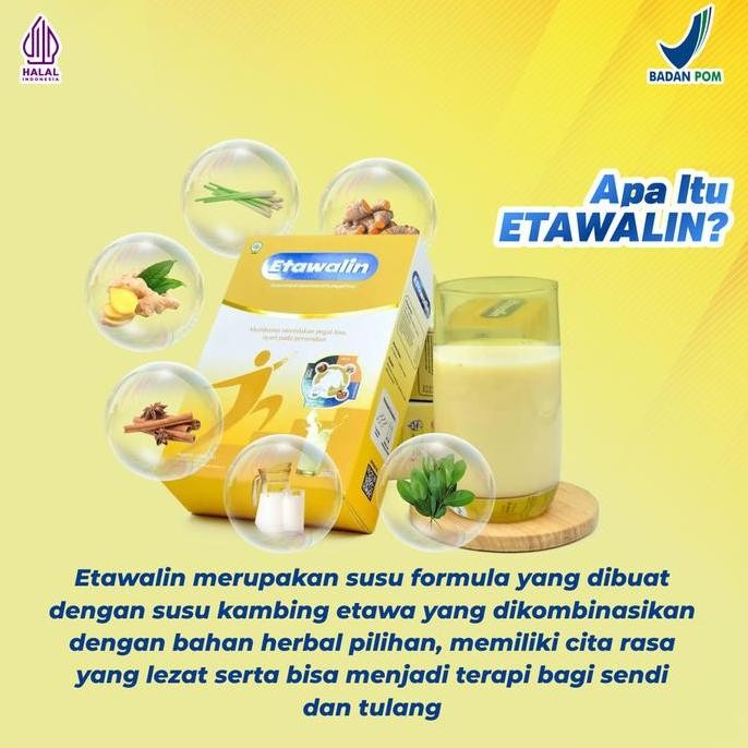 

Promo Susu Etawlain Kemasan Sachet - Kesehatan Nutrisi Tulang & Sendi Etawa Kambing