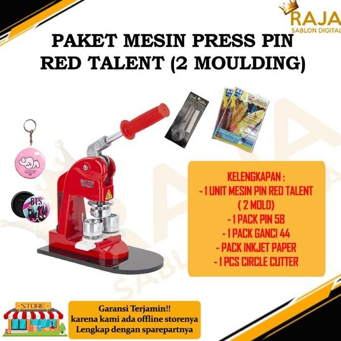 Sale Paket Usaha Cetak Pin Red Talent | Mesin Press Pin Talent 2 Moulding + Bahan Baku | Cetak Pin ,