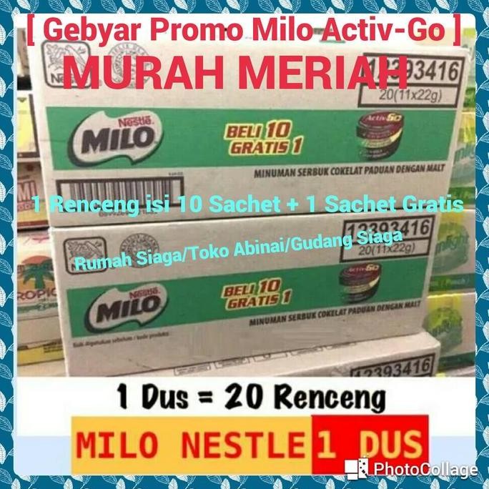 

Grosir Susu Milo Activ Go 22Gr X 1 Karton Isi 20 Renceng