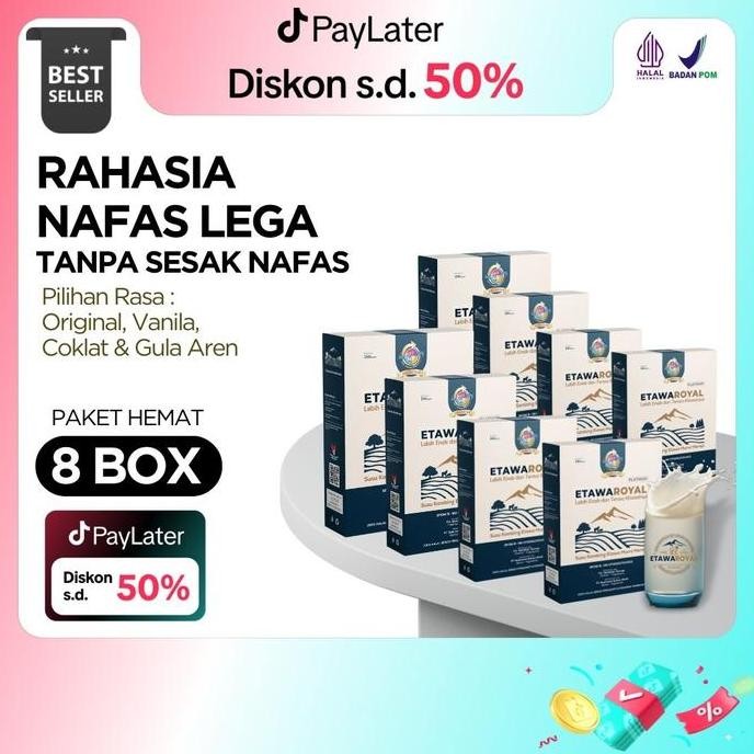 

Murah Etawaroyal Platinum Dairy Milk Susu Untuk Kesehatan Sesak Nafas, Ashma, Paru - Paru, Nyeri Sendi, Pegal Linu Kemasan 250Gram Paket 8 Box