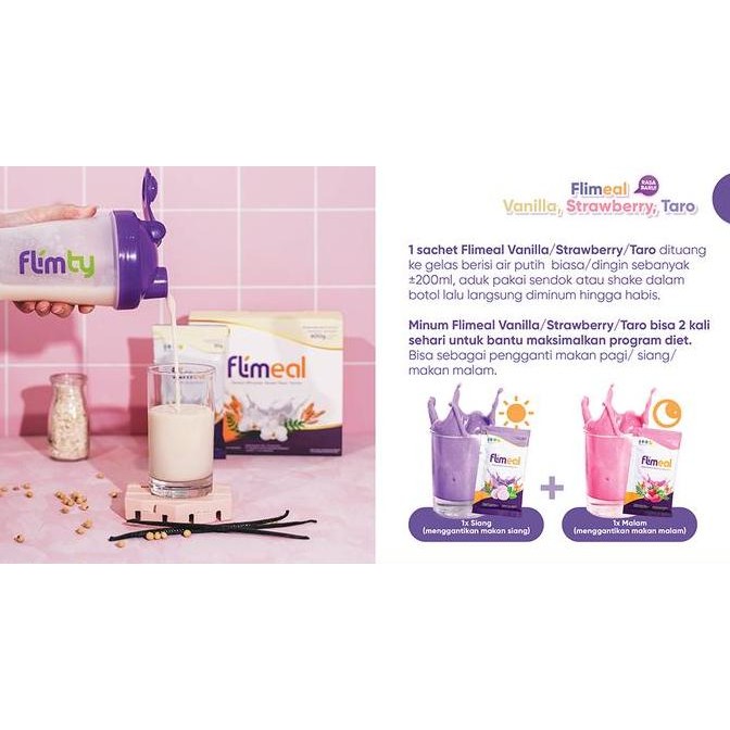 

Promo Flimeal Sereal 1 Box Isi 12 Sachet Vanilla Strawberry Taro By Flimty