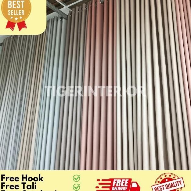 Gorden Polos Minimalis 1 Set Gorden Blaout 80 Gorden Jendela Dan Pintu Tirai Jendela Polos