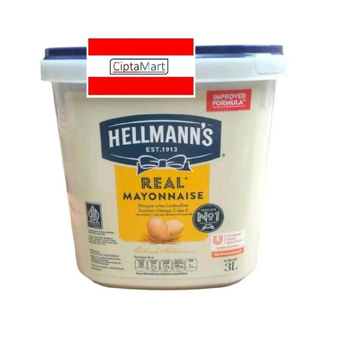 

Tersedia Hellmann's Real Mayonnaise 3 Liter Saus Salad Premium