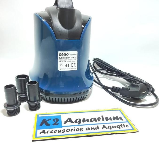 Hemat Listrik Sobo 700D Pompa Air Celup Kolam Ikan Koi Vertikal Filter