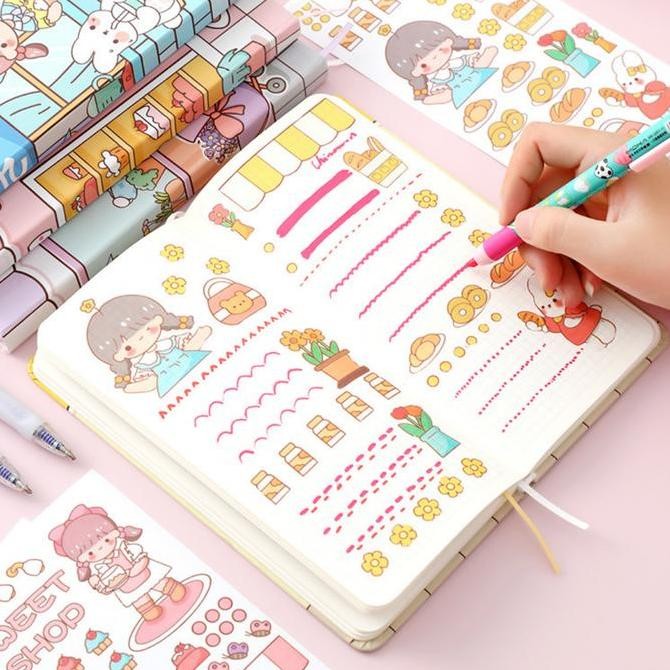 

Tersedia Toper Notebook Mingguan Kertas Grid Full Color Free Stiker Diary Aesthetic Lucu