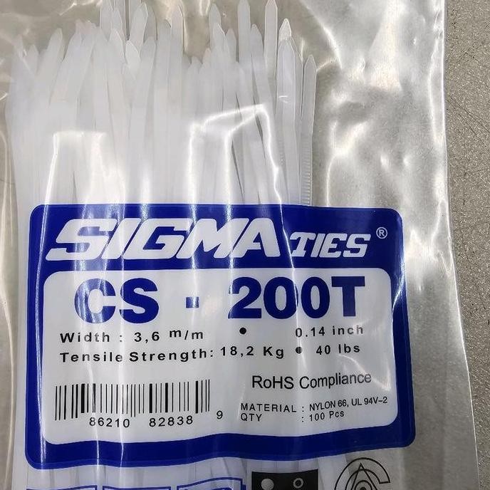 

Diskon! SIGMA Cable Ties CS-200T 20cm x 3.6mm - Tali Kabel Nylon Mini Tebal