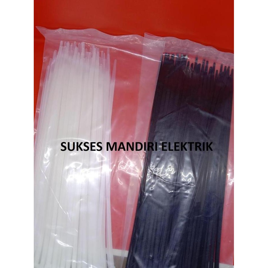 

Diskon! Kabel Ties Hitam Putih 30cm x 7.6mm Cable Tie Besar Serbaguna Isi 100