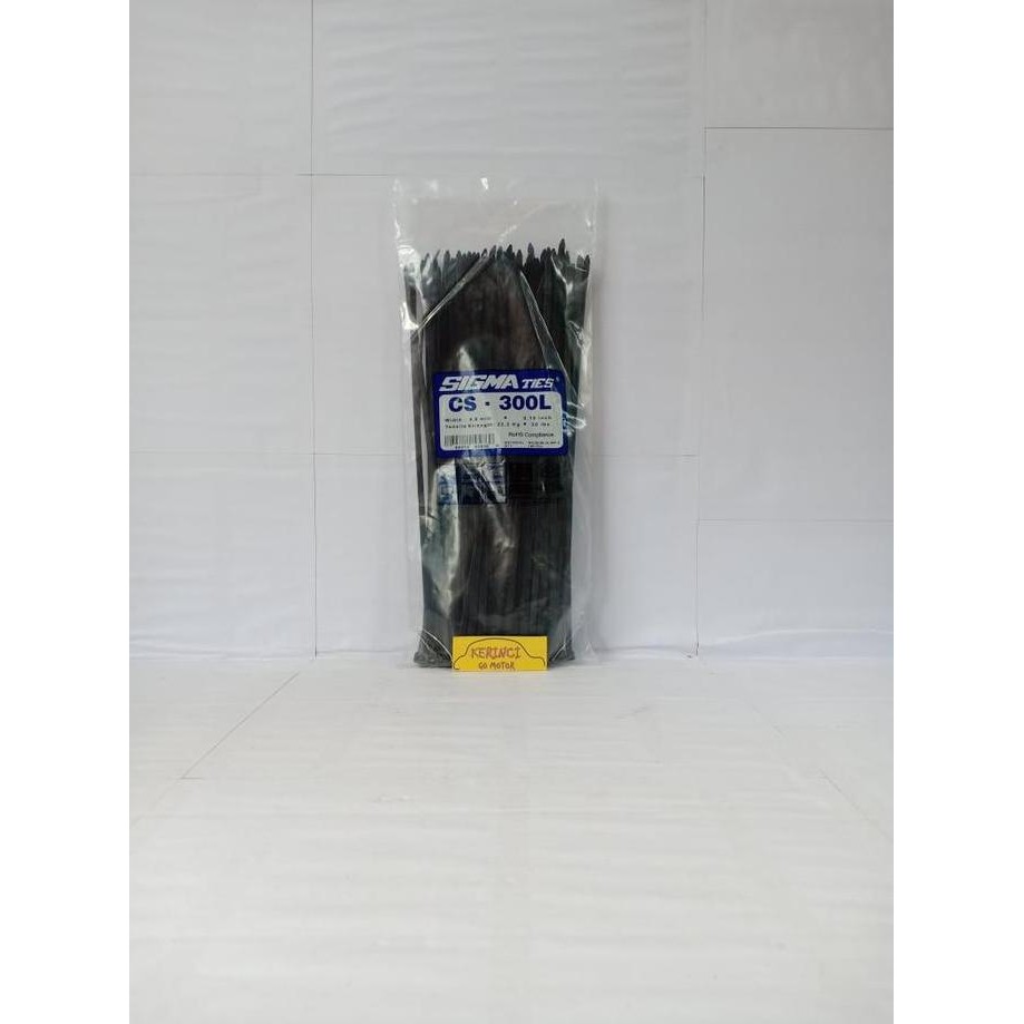 

Diskon! Kabel Ties SIGMA CS-300L Hitam 30cm x 4.8mm Cable Tie Tali Insulok Pack 100pcs