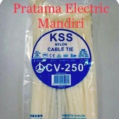 

Diskon! Cable Tie KSS CV-250S 3.6mm Putih | Kabel Ties 250mm White Isi 100pcs