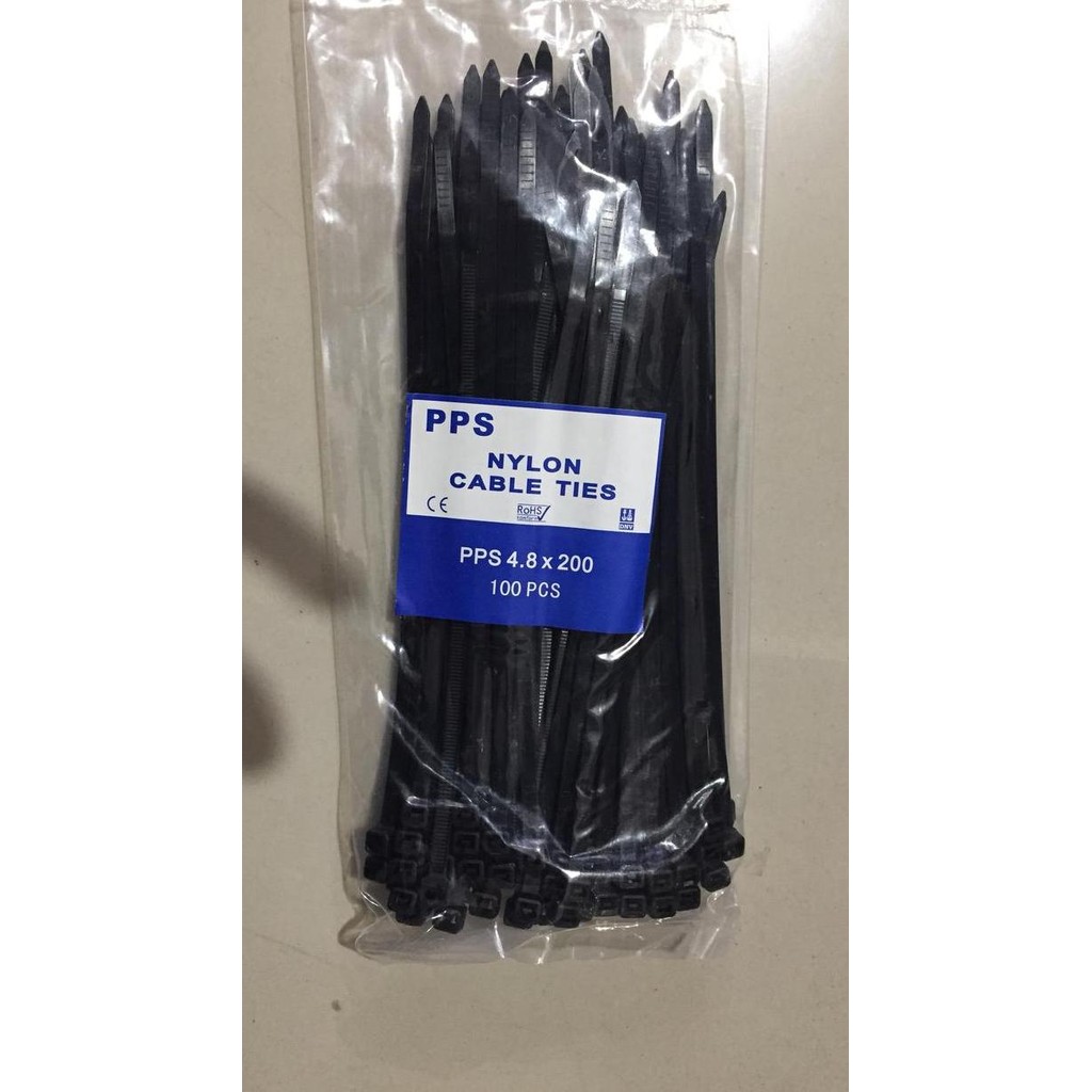 

Diskon! Kabel Ties TOHO 20cm x 3.6mm Nylon Cable Tie Warna Hitam/Putih Isi 100pcs