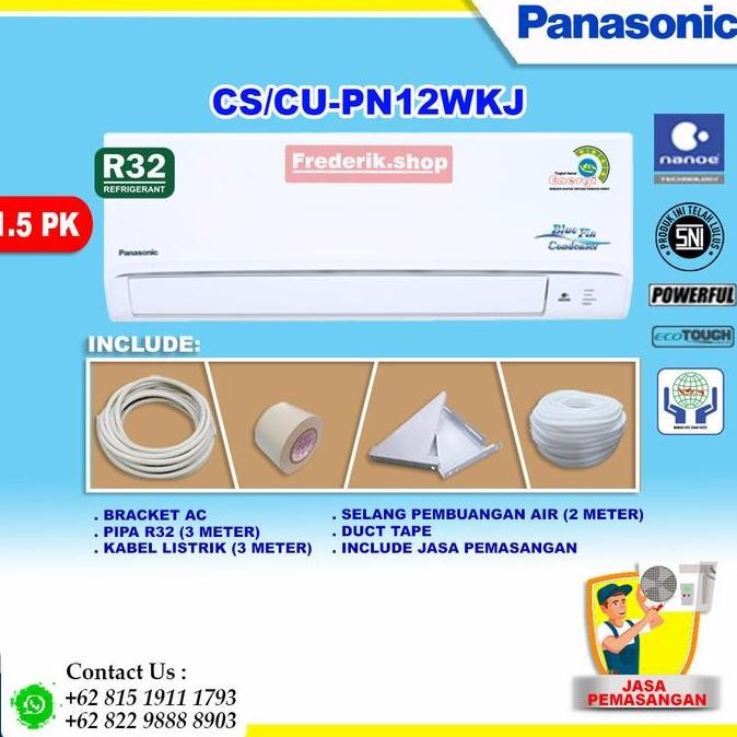 TERLARIS - AC Panasonic 1.5pk CS/CUPN12WKJ CSPN12WKJ CUPN12WKJ PN12WKJ 11/2 pk