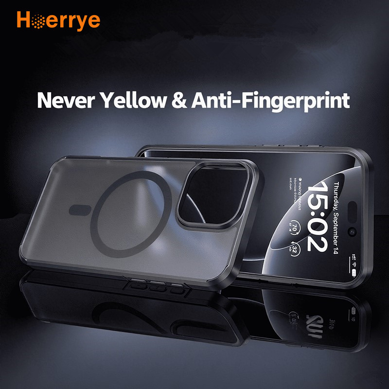 Hoerrye Magsafe Case iPhone 17 16 15 14 13 Matte Anti Kuning Wireless Charging Casing