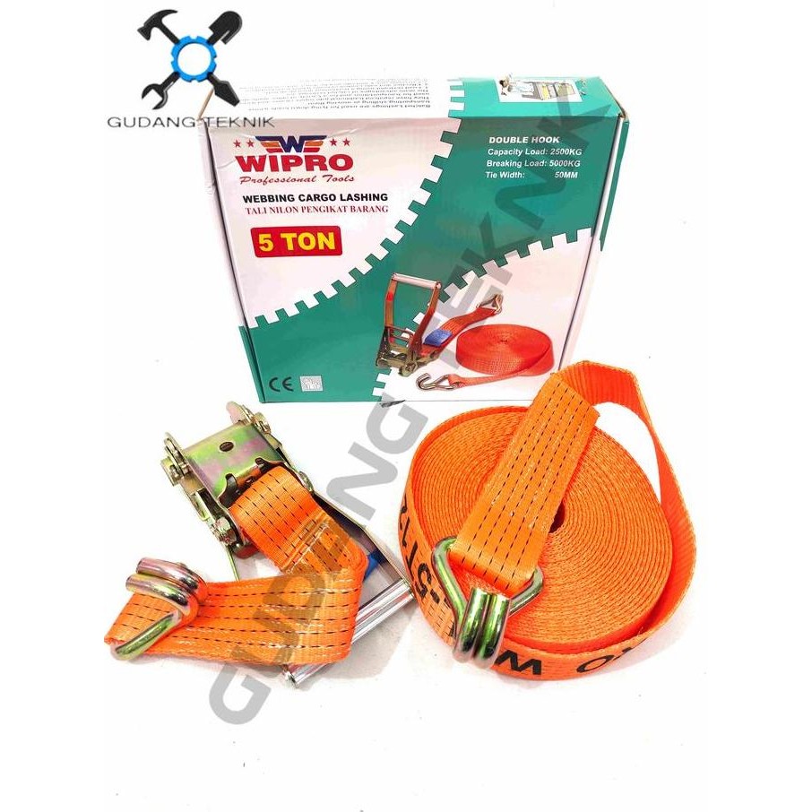 Trek Belt Tali Pengikat Barang 5 Ton 8M 10M 12M Wipro Cargo Lashing New Stok