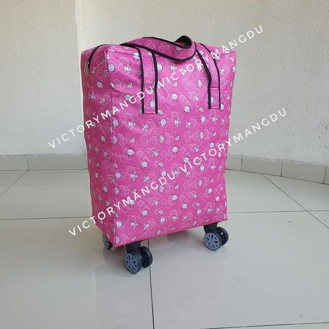 Tas Travel Troli Belanja Pasar Foldable Jerapah Kuning