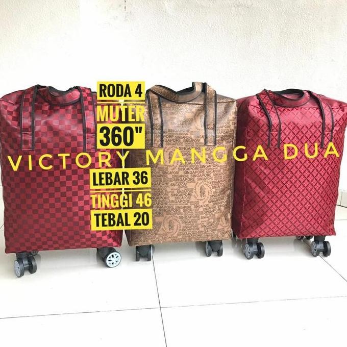 Tas Troli/Travel/Roda/Cabin Size/Foldable/Tote Kucing Merah