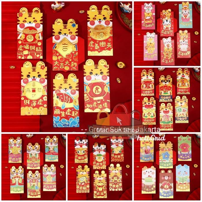 

LFM Angpao Macan KUPING PANJANG isi 6 Ampao Merah Imlek 2022 Murah Grosir