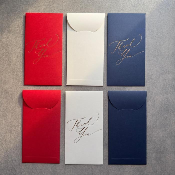 

LFM BIDESH Stationery : Exclusive Money Envelope/Amplop Uang Kertas/Angpao - Design "THANK YOU" Gold Foil with Import Paper