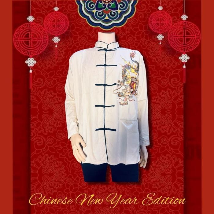 LFM CHEONGSAM PRIA LENGAN PANJANG PENDEK/CHEONGSAM PRIA IMLEK CNY